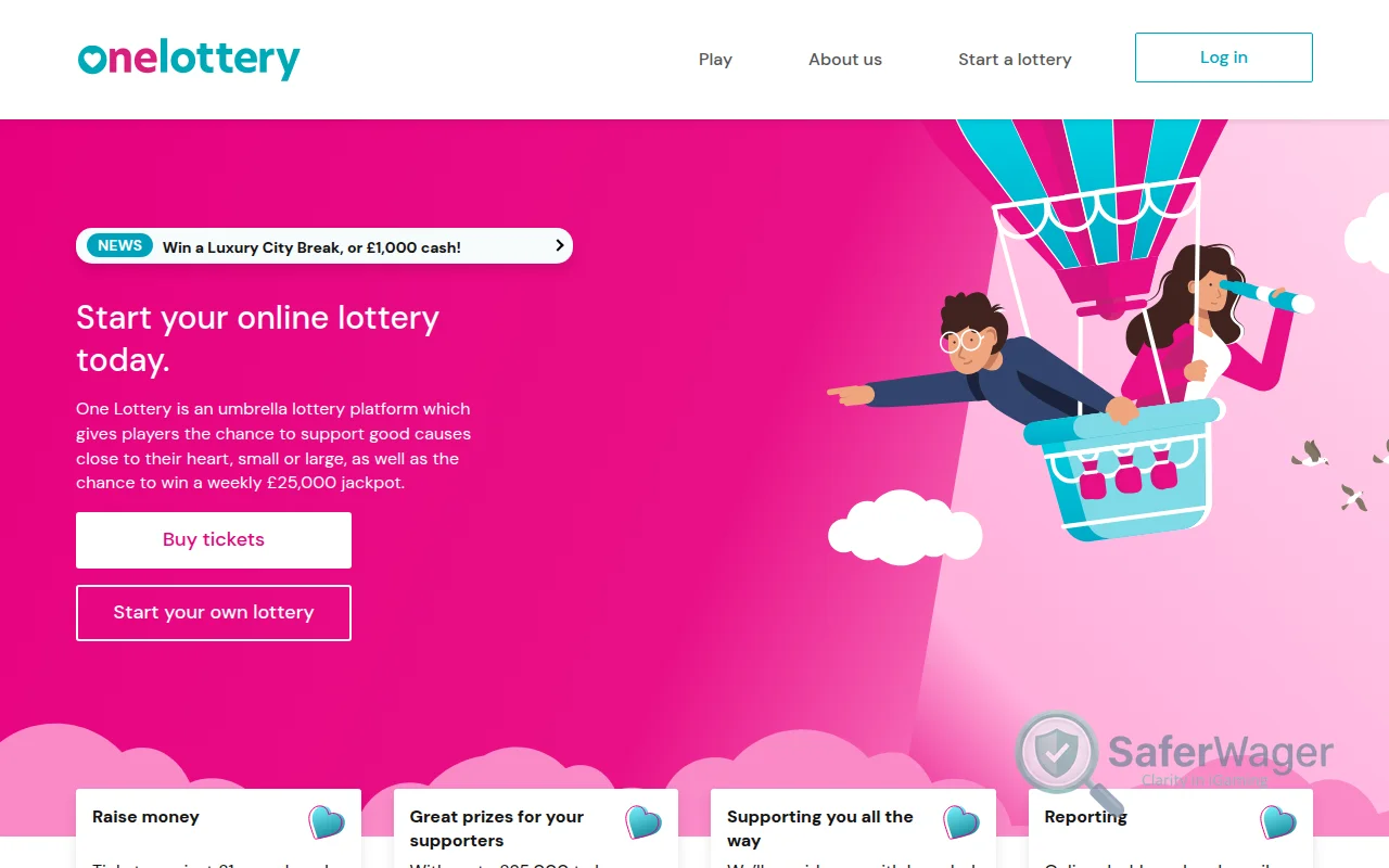 Screenshot of One Lottery website