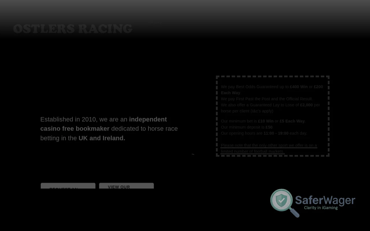 Screenshot of Ostlers Racing website