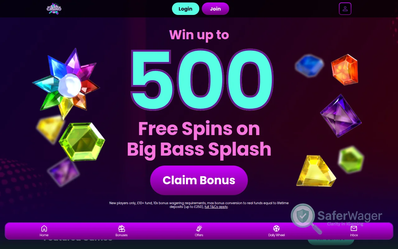 Screenshot of Pay By Mobile Casino website