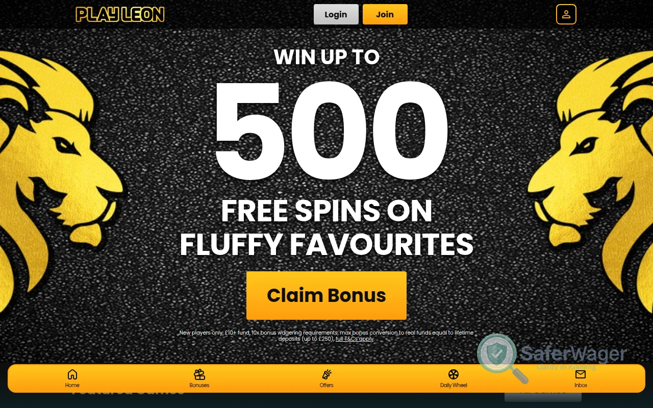 Screenshot of PlayLeon website