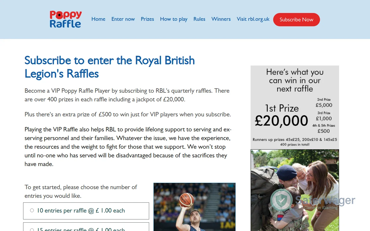 Screenshot of Poppy Raffle VIP website