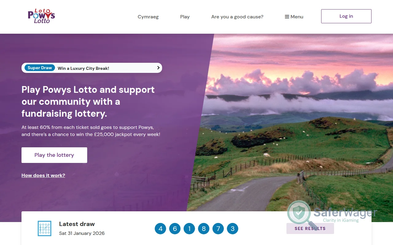 Screenshot of Powsy Lotto website