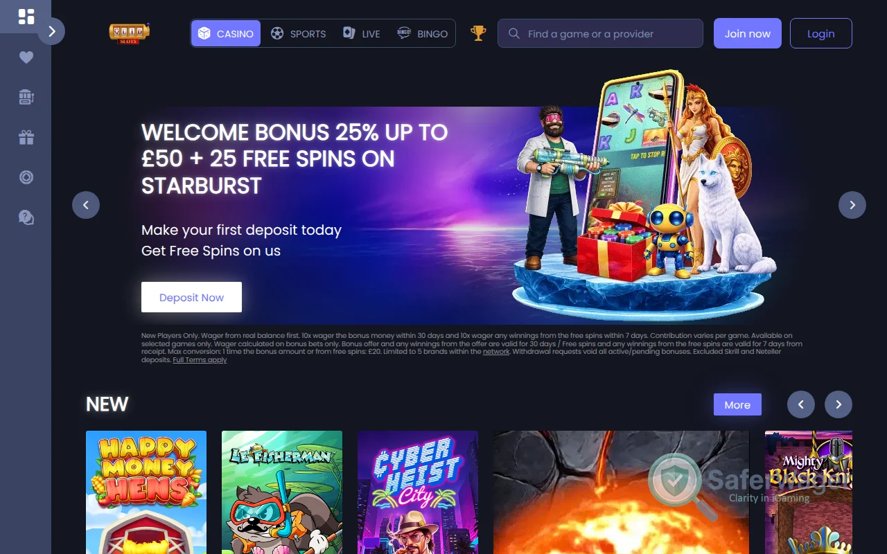 Screenshot of Quid Slots website