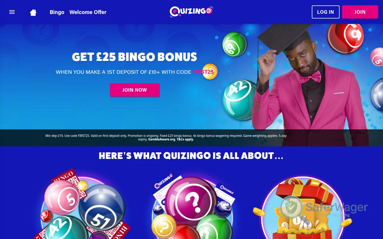 Screenshot of Quizingo website