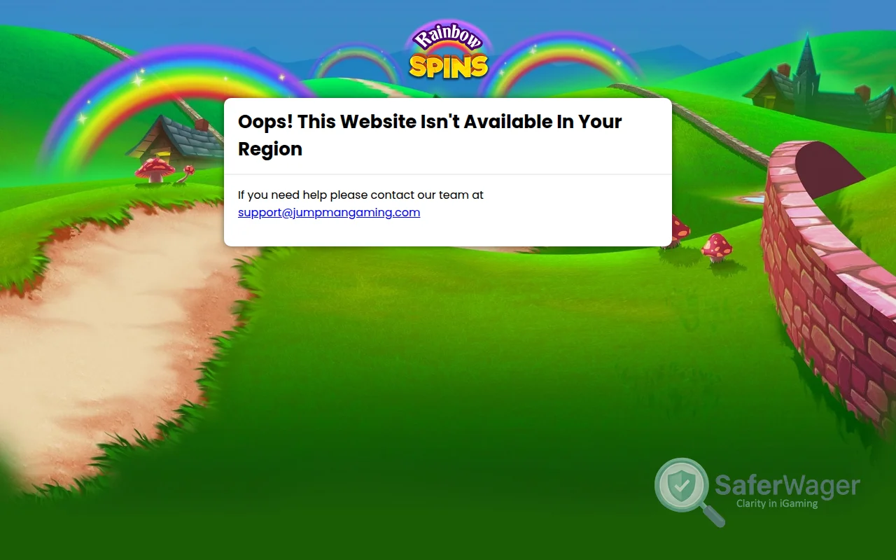 Screenshot of Rainbowspins website