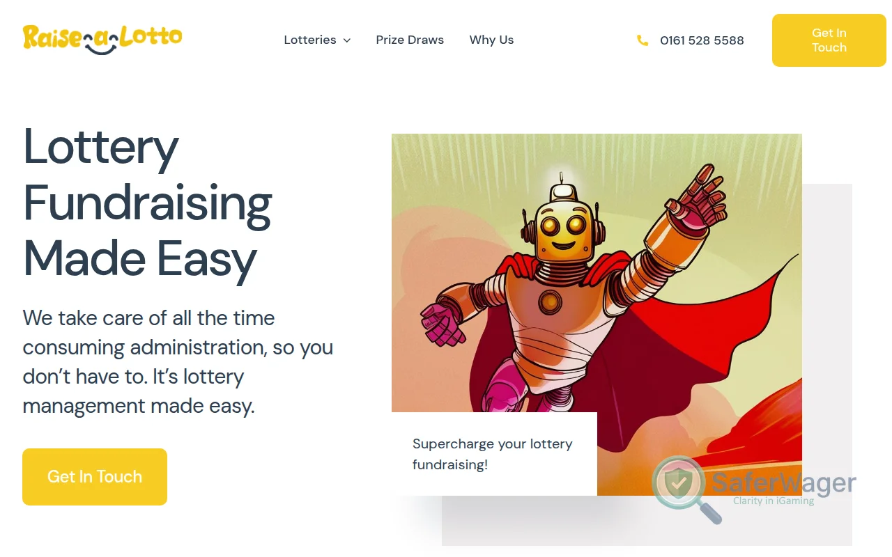 Screenshot of Raisealotto website