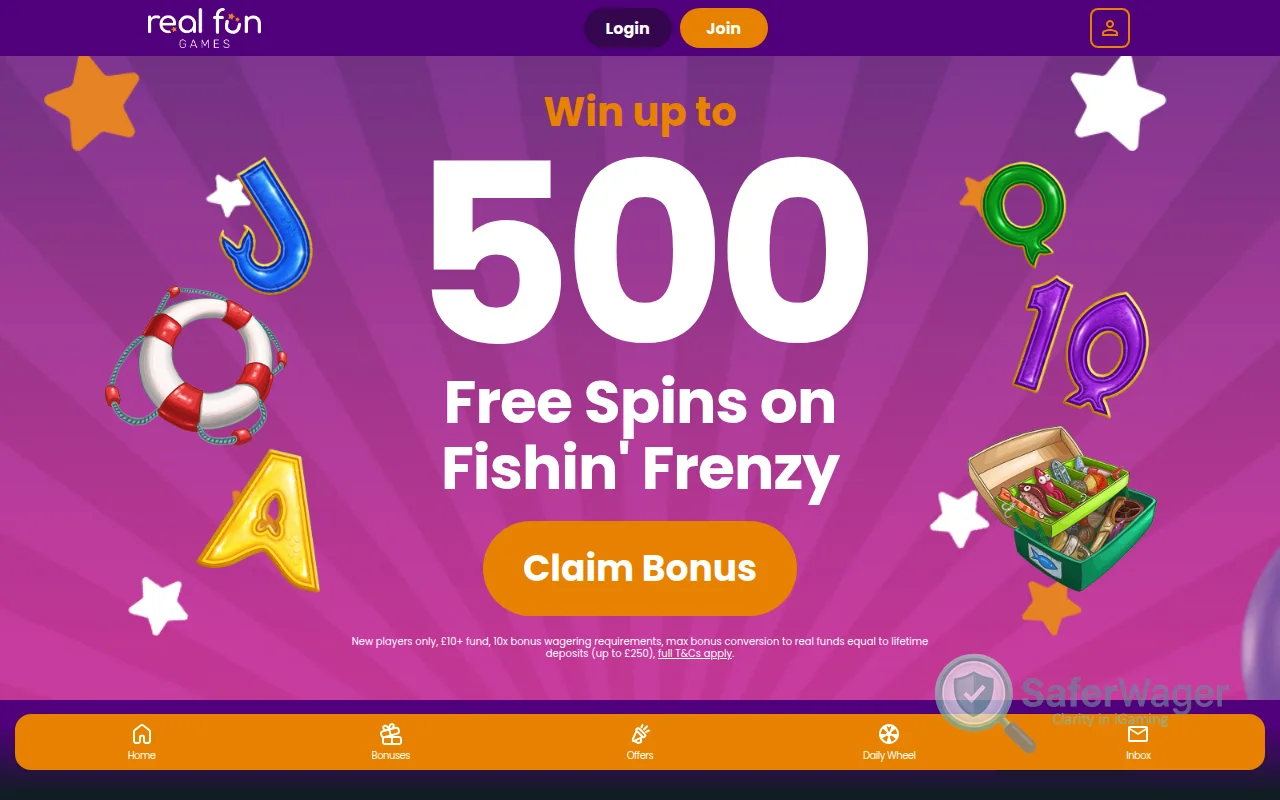 Screenshot of RealFunGames website