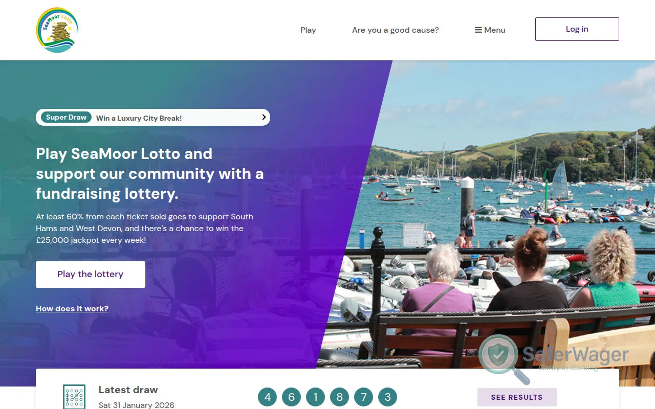 Screenshot of Seamoor Lotto website