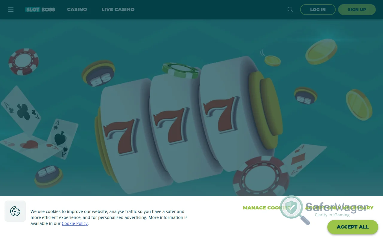 Screenshot of Slot Boss website