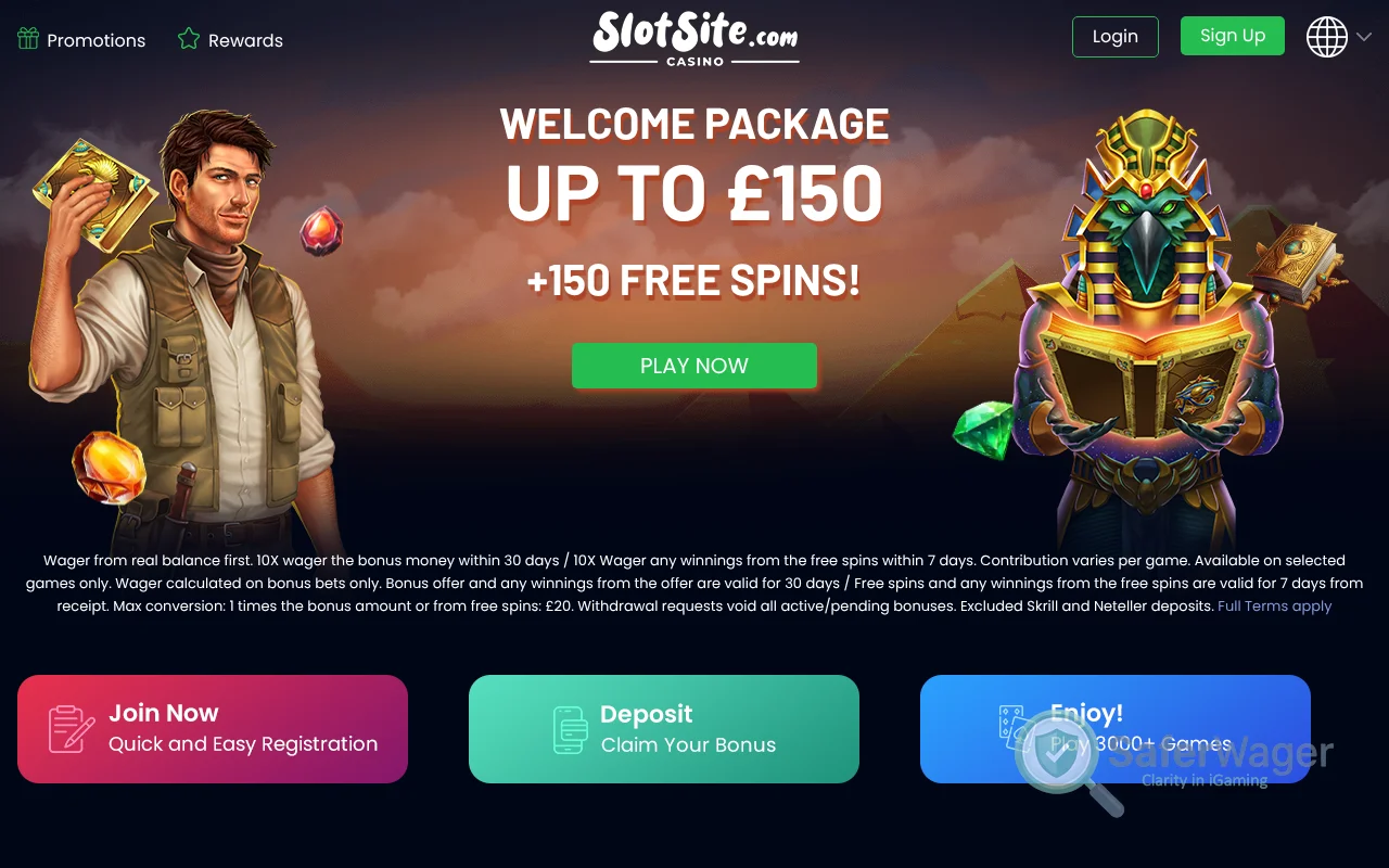 Screenshot of SlotSite website