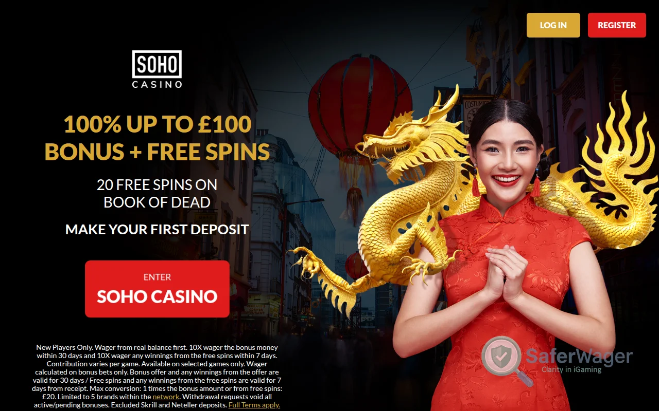 Screenshot of Soho Casino website