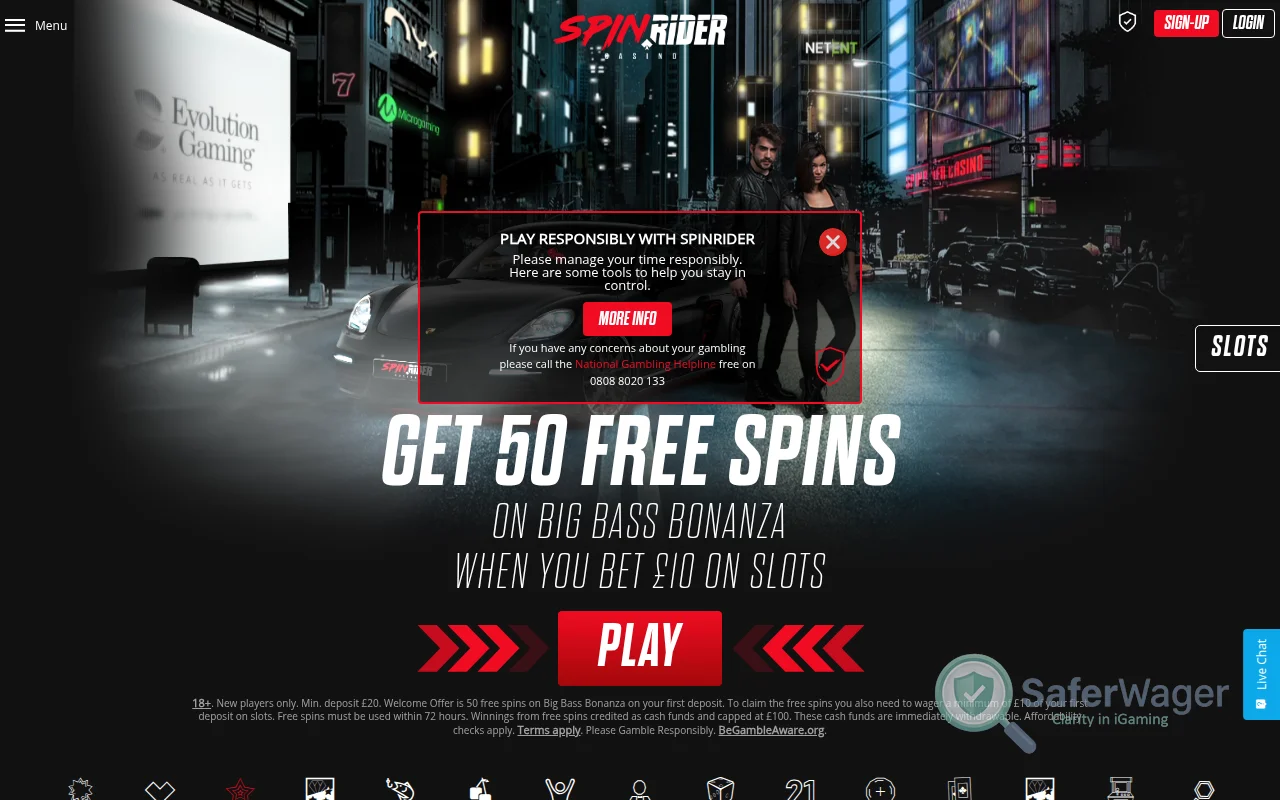 Screenshot of Spin Rider website