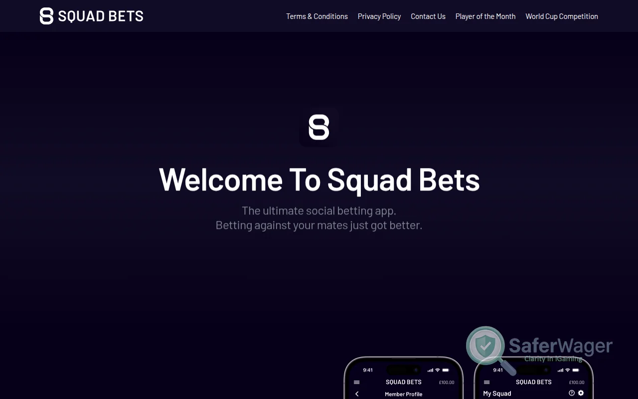 Screenshot of SquadBets website