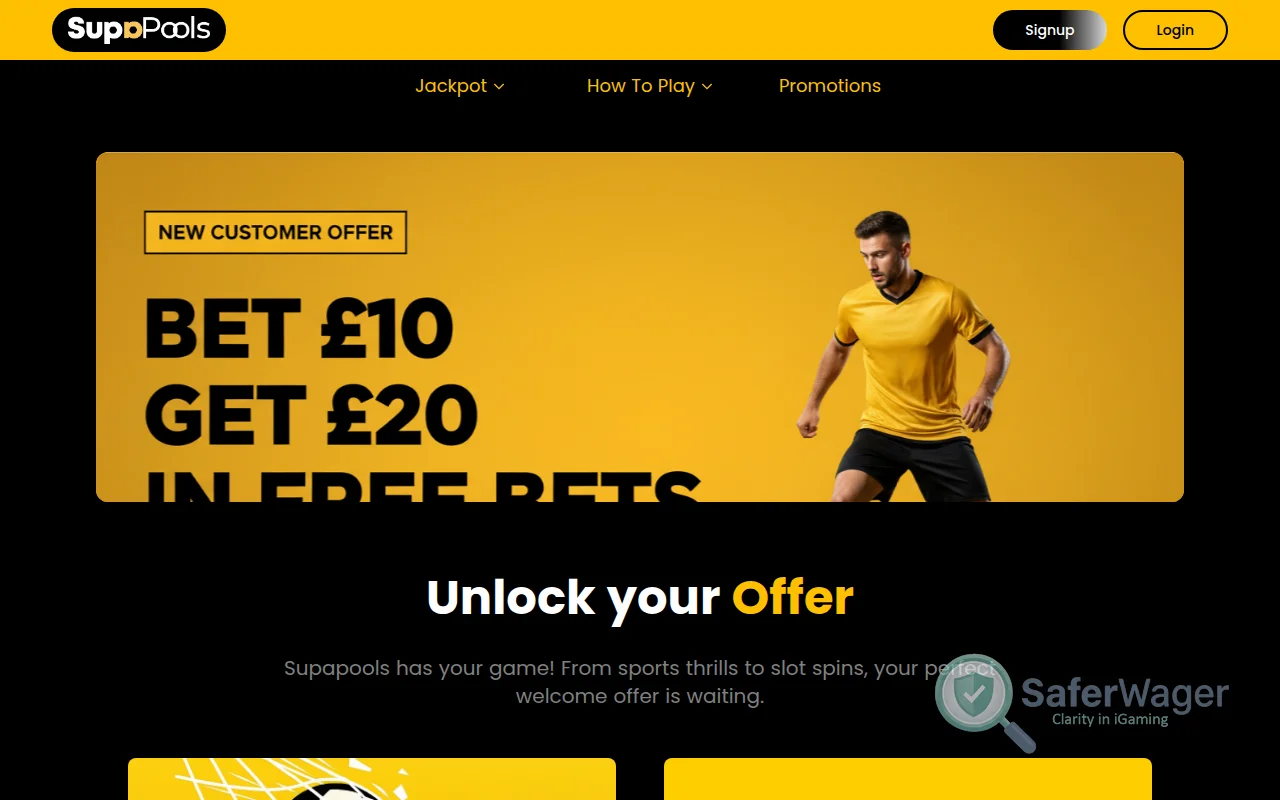 Screenshot of Supa Pools website