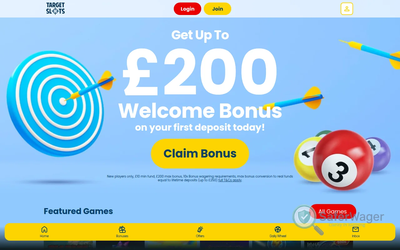 Screenshot of Target Slots website