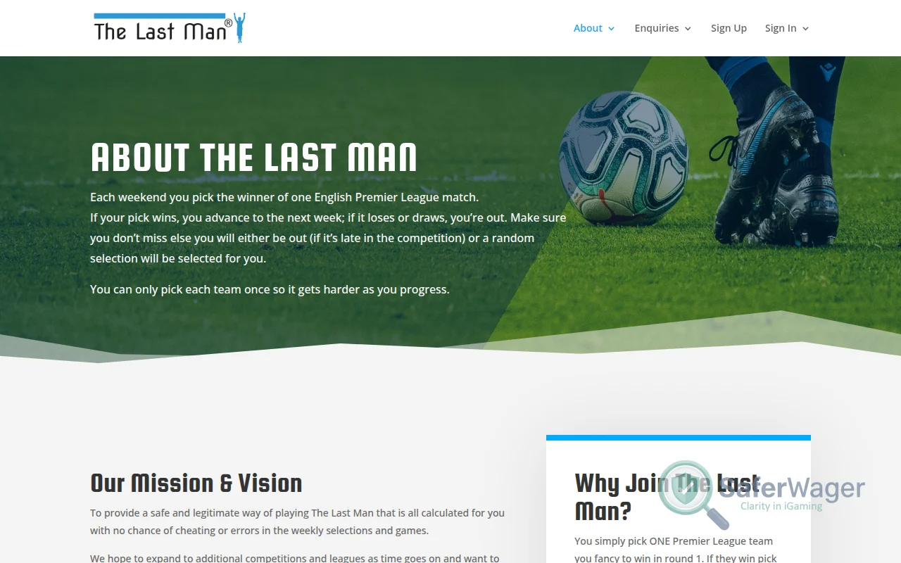 Screenshot of The Last Man website
