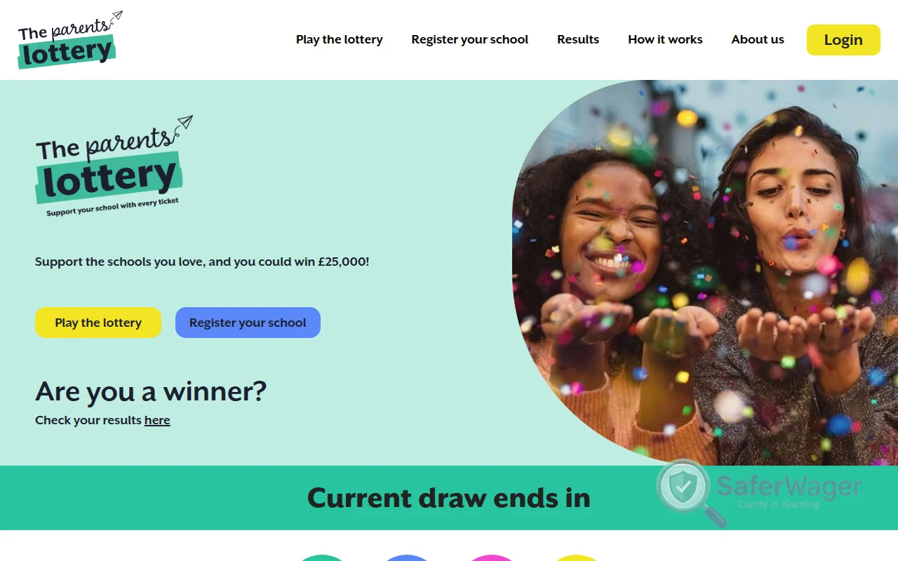 Screenshot of The Parent Lottery website