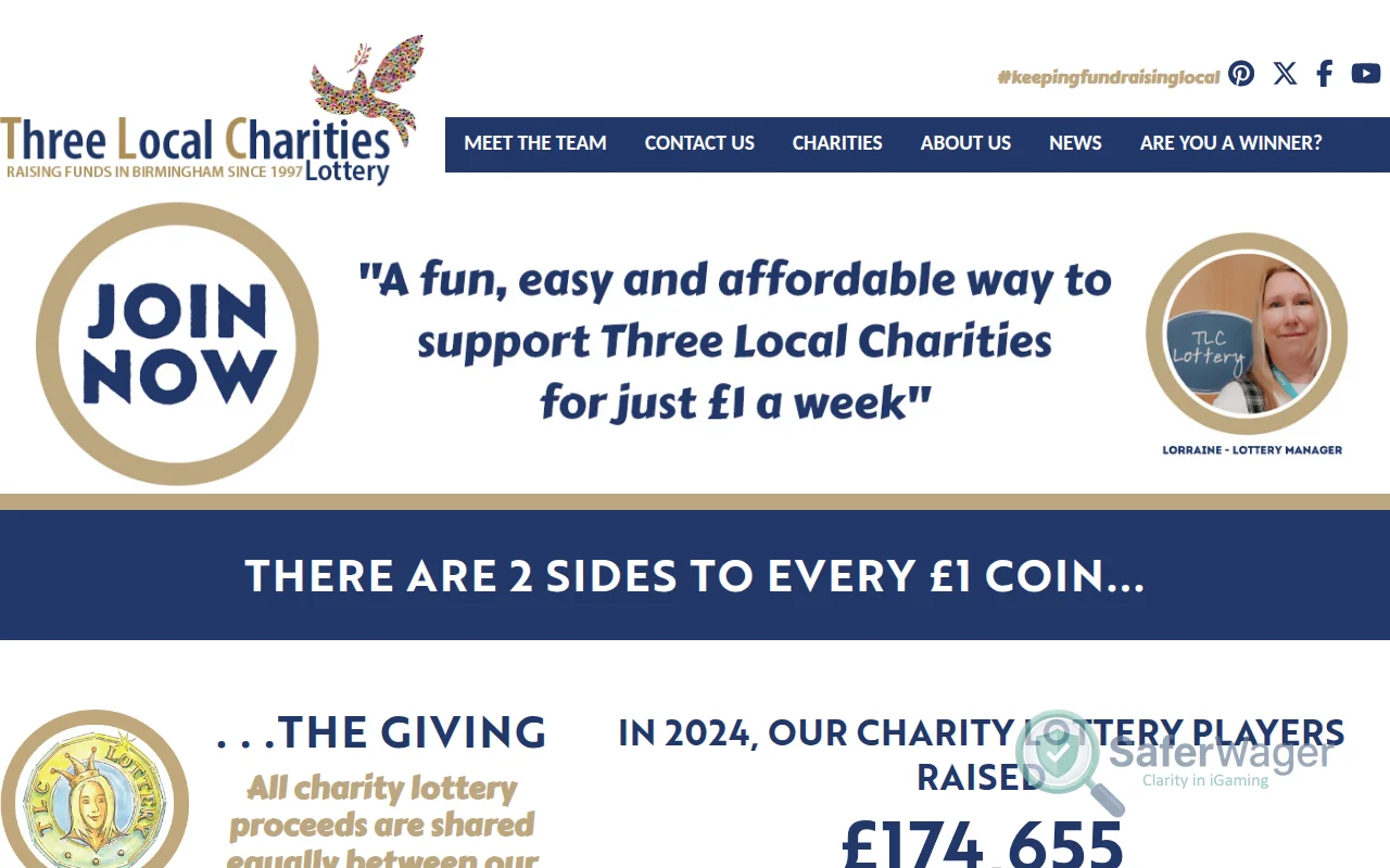 Screenshot of TLC Lottery website