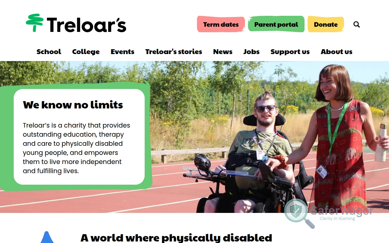 Screenshot of Treloar Trust website