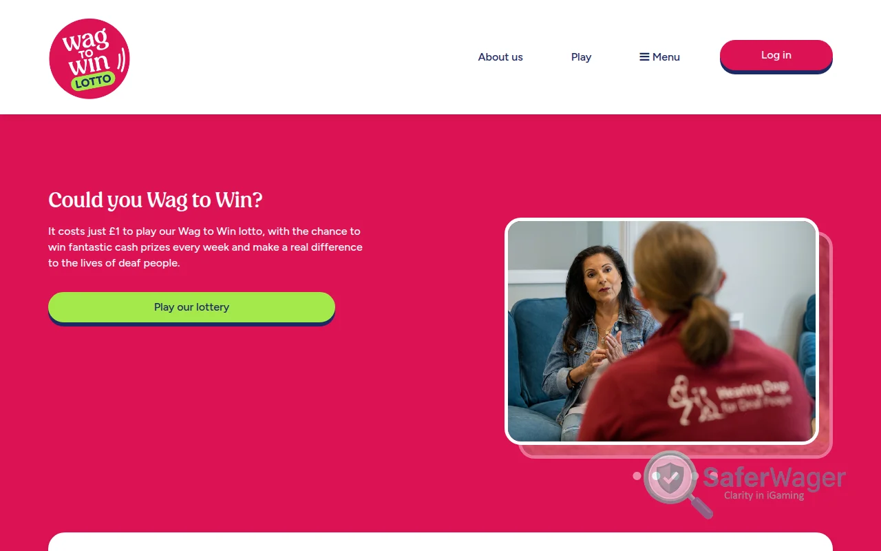Screenshot of Wag To Win Lotto website