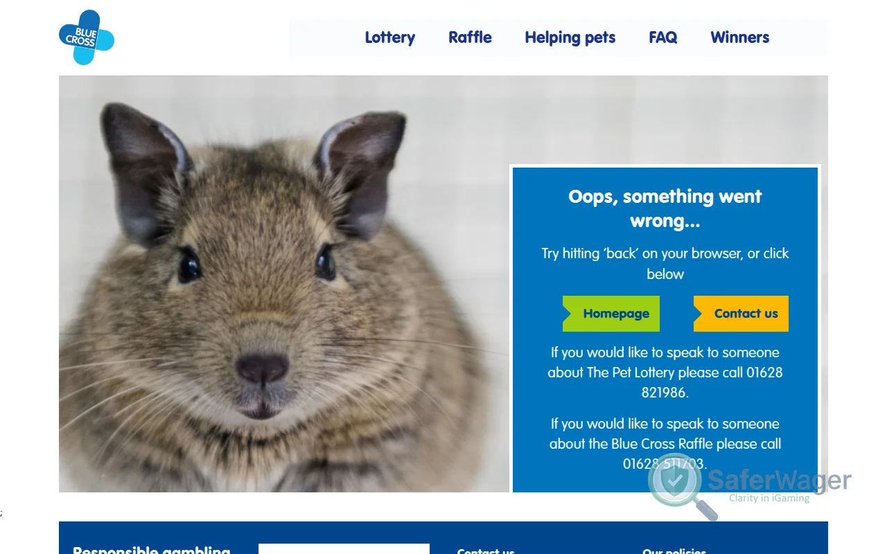 Screenshot of Win Big For Pets website