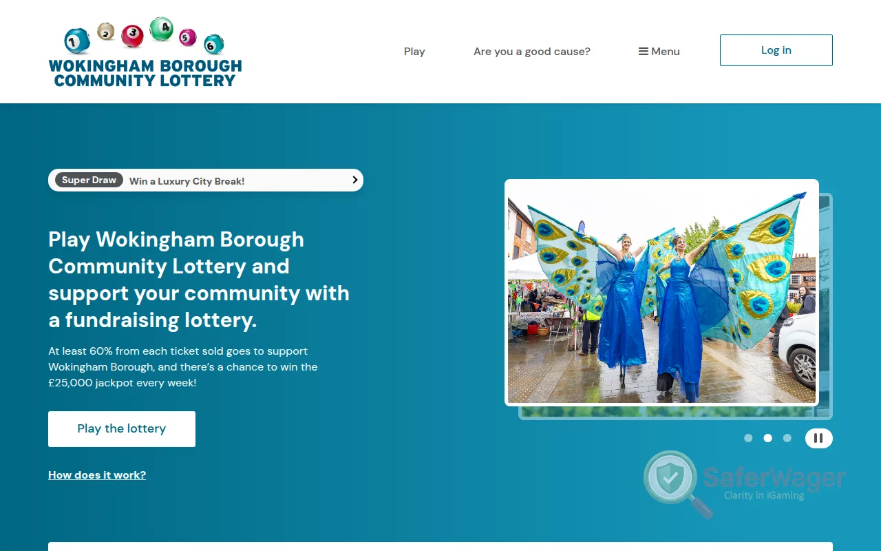 Screenshot of Wokingham Borough Community Lottery website
