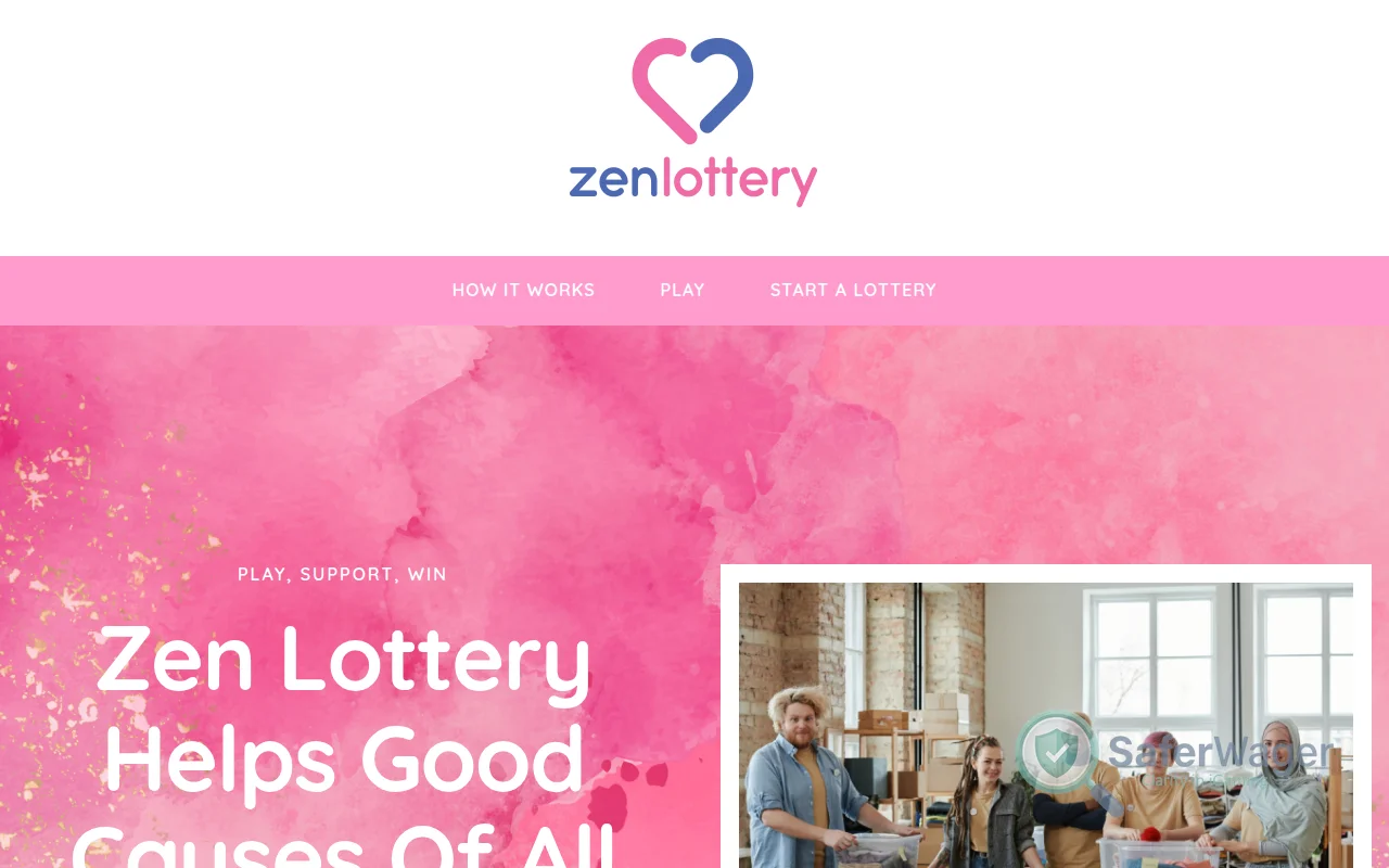 Screenshot of Zen Lottery website